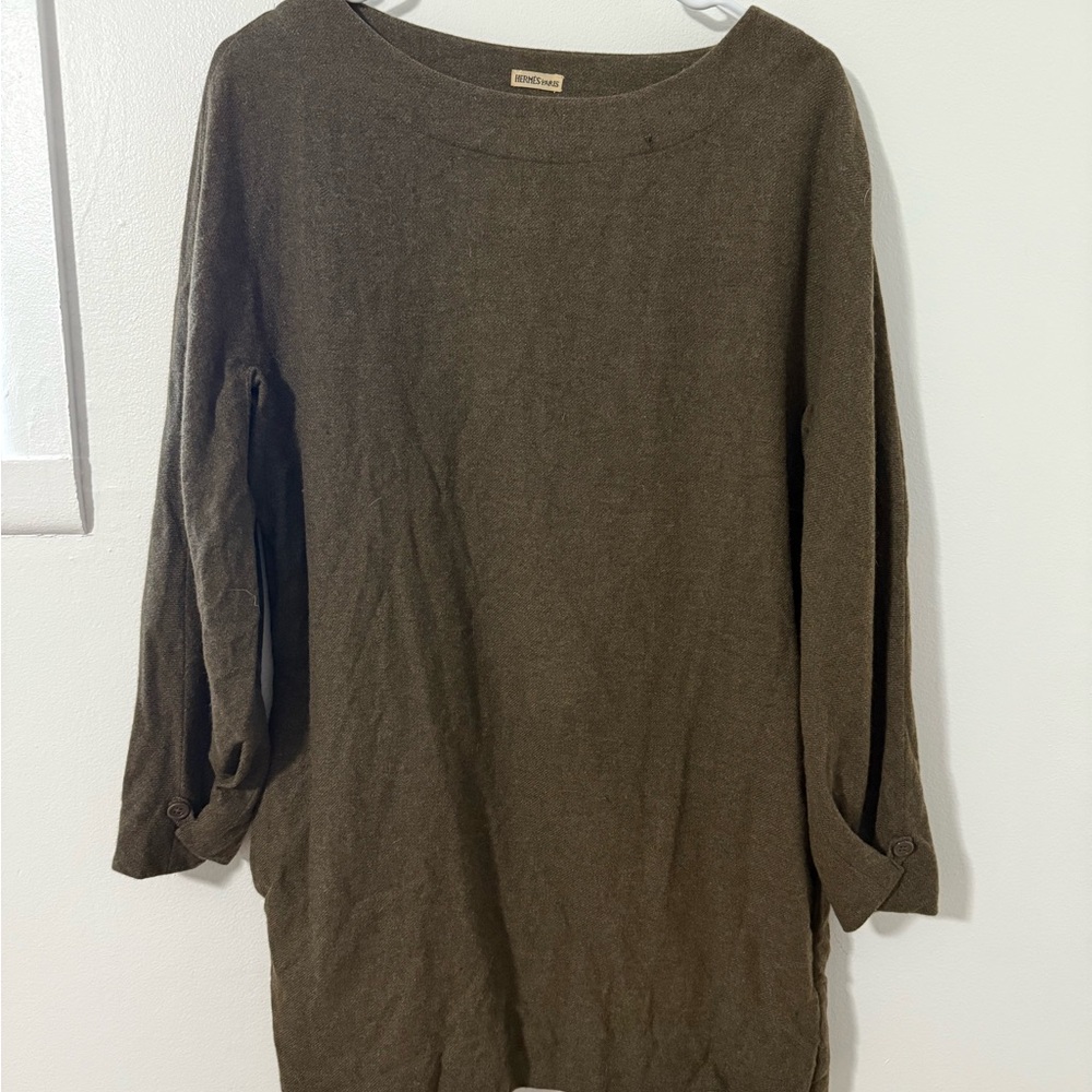 Vintage Hermes Green Wool Dress
